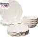 Perlette Off-White Beaded 12-Piece Dinnerware Set Includes 4 Dinner Plates, 4