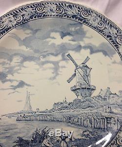Petrus Regout Royal Sphinx Boch Belgium Delfts 15 Wall Plate Windmill Dutch