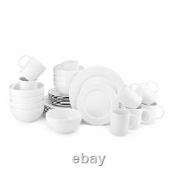 Pfaltzgraff Cassandra 32 Piece Embossed White Dinnerware Set Service For 8