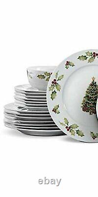 Pfaltzgraff Christmas Day Dinnerware Set, Service For 8, White