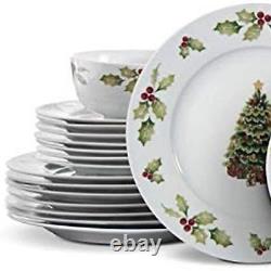 Pfaltzgraff Christmas Day Dinnerware Set, Service for 8, White
