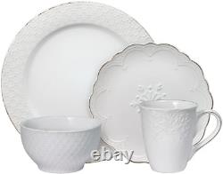 Pfaltzgraff French Lace Dinnerware Set 16 Piece White