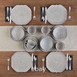 Pfaltzgraff Isabella 16 Piece Dinnerware Set, White