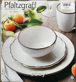 Pfaltzgraff Joanne White 16 Piece Dinnerware Set, Service For 4, NEW