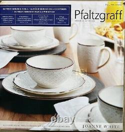 Pfaltzgraff Joanne White 16 Piece Dinnerware Set, Service For 4, NEW