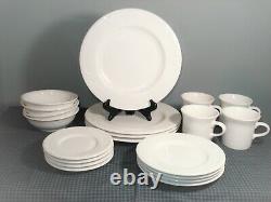 Pfaltzgraff Pearl Brocade Embossed White 20-Piece Service for 4 Dinnerware Set B