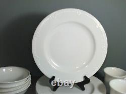 Pfaltzgraff Pearl Brocade Embossed White 20-Piece Service for 4 Dinnerware Set B