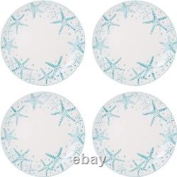 Pfaltzgraff Venice 16-Piece Stoneware Dinnerware Set Service for 4 Aqua/White