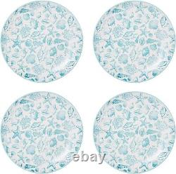 Pfaltzgraff Venice 16-Piece Stoneware Dinnerware Set Service for 4 Aqua/White