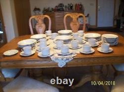 Pfaltzgraff Vtg China White Embossed Woven Ribbon Pattern Grouping Of 58 Pieces