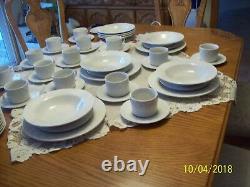 Pfaltzgraff Vtg China White Embossed Woven Ribbon Pattern Grouping Of 58 Pieces