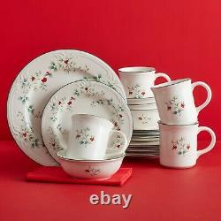Pfaltzgraff Winterberry 16-Pieces Christmas Dinnerware Set Service for 4 Holly