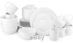 Pflatzgraff 32-piece White Geometric Porcelain Dinnerware Set Service for 8 NEW