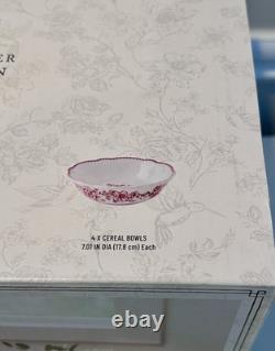 Pioneer Woman Agatha Red 12pc Dinnerware Set Service For 4 Plates Bowls NEW