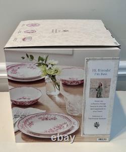 Pioneer Woman Agatha Red 12pc Dinnerware Set Service For 4 Plates Bowls NEW