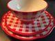 Pioneer Woman Charming Check Plaid Dinnerware Set 12 Piece Red White Christmas