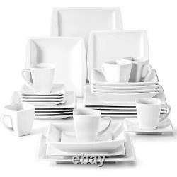 Plates Bowls and Dinnerware Sets for Set Piece Kitchen Sets Porcelain White