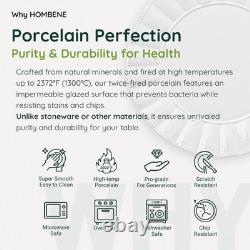 Plates and Bowls Sets, 12 Piece Dinnerware Sets Bone China, Porcelain Dinner