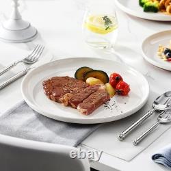 Plates and Bowls Sets, 12 Pieces Modern Stoneware Dinnerware Set for 4 Kitche