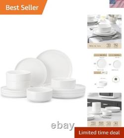 Plates and Bowls Sets, 12 Pieces Porcelain Dinnerware Sets Dishware Sets Chip