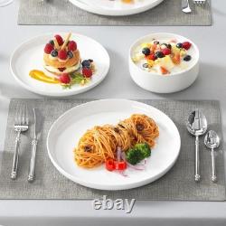 Plates and Bowls Sets, 12 Pieces Porcelain Dinnerware Sets Dishware Sets Chip