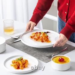 Plates and Bowls Sets, 16 Piece Modern Porcelain Dinnerware Set for 4, Cerami