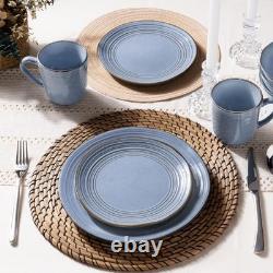 Plates and Bowls Sets 24-Piece Stoneware Dinnerware Sets, Dishes Set for 8