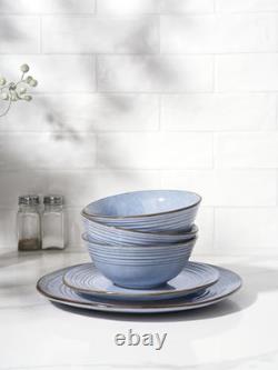 Plates and Bowls Sets 24-Piece Stoneware Dinnerware Sets, Dishes Set for 8