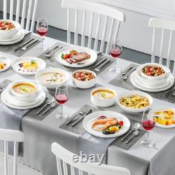 Plates and Bowls Sets, 24 Pieces Modern Porcelain Dinnerware Set for 6 Cerami
