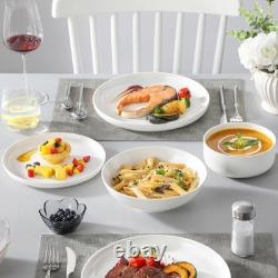 Plates and Bowls Sets, 24 Pieces Modern Porcelain Dinnerware Set for 6 Cerami