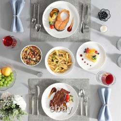 Plates and Bowls Sets, 24 Pieces Modern Porcelain Dinnerware Set for 6 Cerami