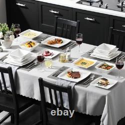 Plates and Bowls Sets, Square Dinnerware Sets for 6 (30pcs), Series Blance