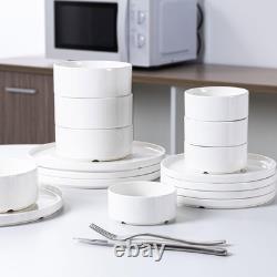 Plates and Bowls Sets for 8 32 Piece Porcelain Dinnerware Set Kitchen Dishw