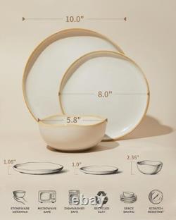 Plates and Bowls Sets for Family of 6, Ceramic Dinnerware Sets, Kitchen Dish