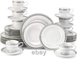 Platinum Crown 40-Piece Dinnerware Set, Service for 8