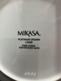 Platinum Crown by Mikasa 40p Estate Set of Vintage Platinum Trimmed Dinnerware