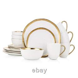Porcelain 16 Piece Dinnerware Set, Service for 4 and Service For 4 White