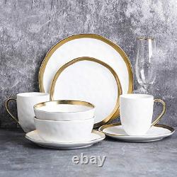 Porcelain 16 Piece Dinnerware Set, Service for 4 and Service For 4 White