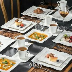 Porcelain Dinnerware Set 30 Piece White Dinner Plate Set Bulk Fine China Table