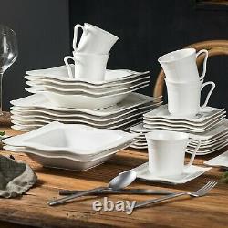 Porcelain Dinnerware Set 30 Piece White Dinner Plate Set Bulk Fine China Table