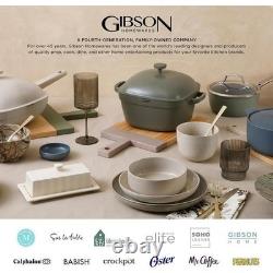Porcelain Dinnerware Set Service 8 40pcs Embossed Plates Bowls Dish Set Durable