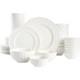 Porcelain Dinnerware Set Service for 8 Serveware Kitchen Dinner Service White