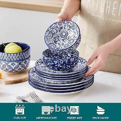 Porcelain Dinnerware Sets Gift Mircowave Dishwasher Safe Dishes Set 12pcs