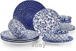 Porcelain Dinnerware Sets Gift Mircowave Dishwasher Safe Dishes Set 12pcs