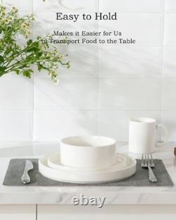 Porcelain Dinnerware Sets for 4, 12 Pieces Ceramic Plates and Bowls Set, Clas