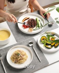 Porcelain Dinnerware Sets for 4, 12 Pieces Ceramic Plates and Bowls Set, Clas