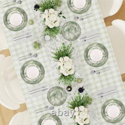 Porcelain Lightweight Dinnerware Sets for 4, 16 Pieces Sage Green White Floral C