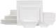 Porlien 24-Piece Classic Square Dinnerware Set for 6-Off White Plates