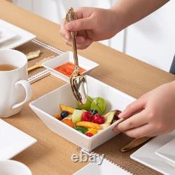 Porlien 24-Piece Classic Square Dinnerware Set for 6-Off White Plates Porlien 24-Piece Classic Square Dinnerware Set for 6-Off White Plates