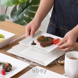 Porlien 24-Piece Classic Square Dinnerware Set for 6-Off White Plates Porlien 24-Piece Classic Square Dinnerware Set for 6-Off White Plates